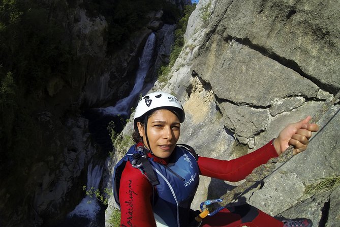 Canyoning advanced on Cetina river from Omiš - The 60-meter abseil and waterfall descents