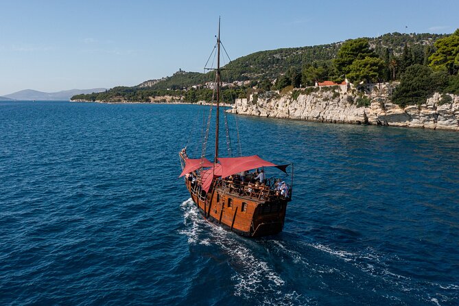 Columbo's Pirate Ship "Santa Maria" - Split Panoramic & Sunset Tour - Marjan’s pine-covered slopes from the water