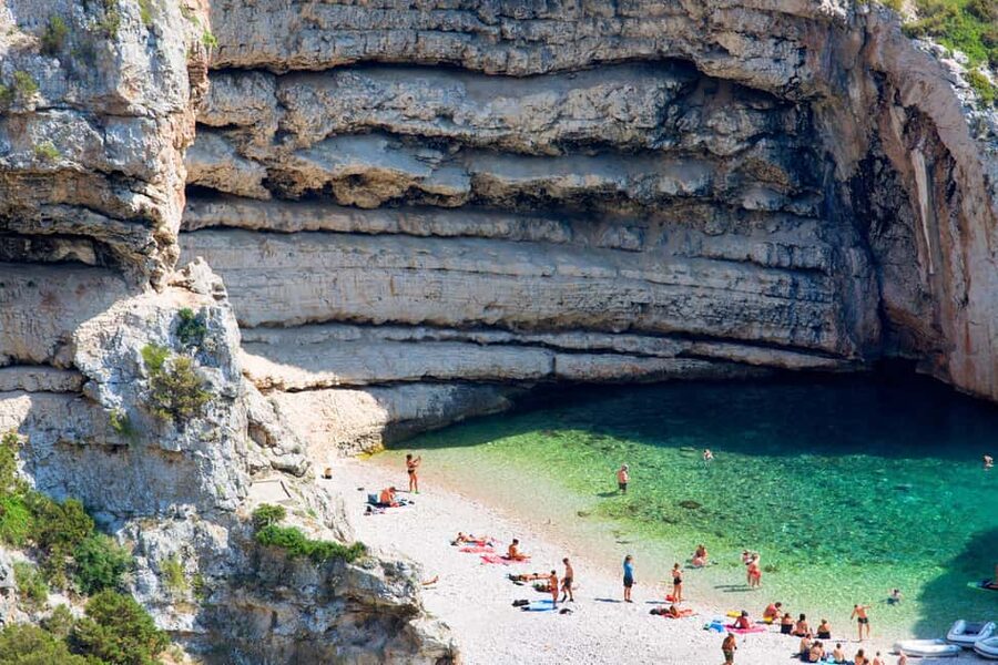 From Hvar: Blue Cave, Green Cave & 5 Islands Speedboat Tour - The Green Cave offers a different kind of stop