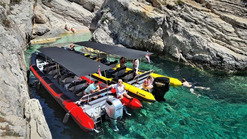 From Split: Blue Cave, Hvar, Mamma Mia, 5 Islands boat Tour - Budikovac Blue Lagoon and the main swim break