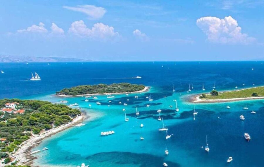 From Split: Blue Lagoon & 2 Islands half-day Private - Krknjaši Blue Lagoon and the floating cocktail option