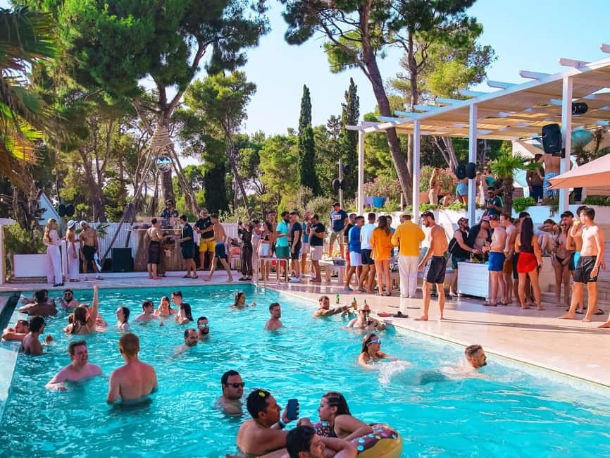 From Split: Brač Island Beach Bar and Pool Party - Meeting at Dock Bar before the 1:30 boat