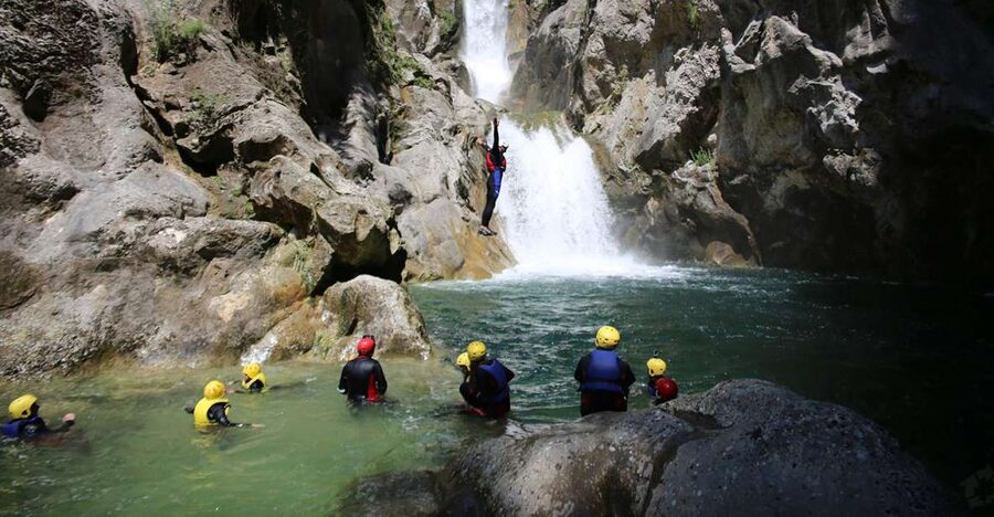 From Split: Canyoning on the Cetina River - Walking into the Cetina River