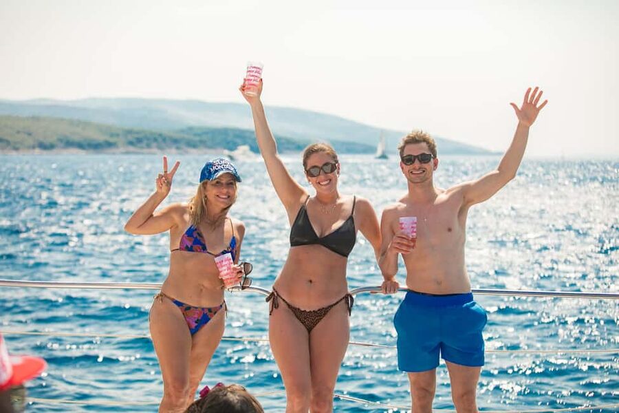 From Split: Catamaran Cruise to Golden Horn & Brač island. - Crossing Brač by bus from Supetar to Bol