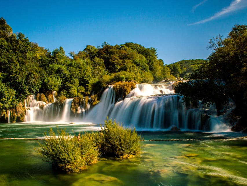 From Trogir, Seget & Okrug: Krka Waterfalls & Swimming - The View from Our Lady of Loreto