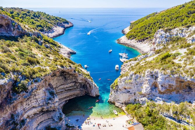 Luxury Blue Cave & 5 Islands Tour from Split - Stiniva Bay is viewed from the boat