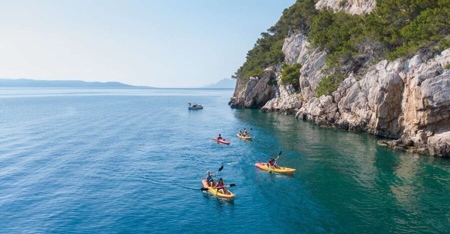 Makarska: Guided Sea Kayaking Tour with Snorkeling Stop - The paddle back to Makarska