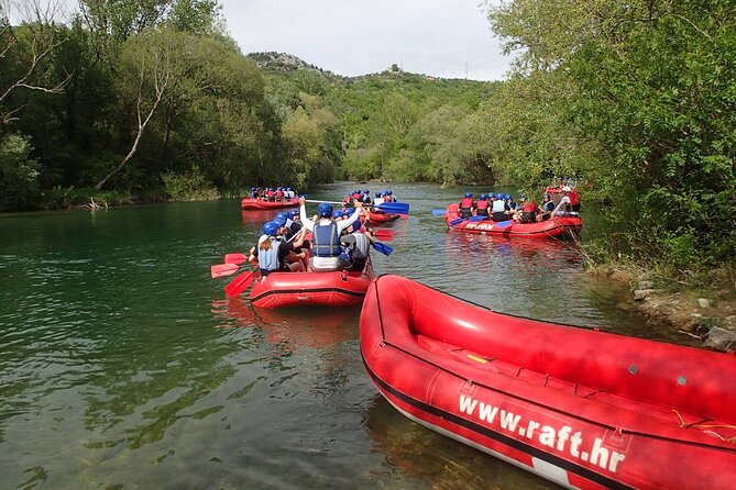 Rafting on the River Cetina from Omis Croatia - Swimming, rock jumps, and a welcome pause