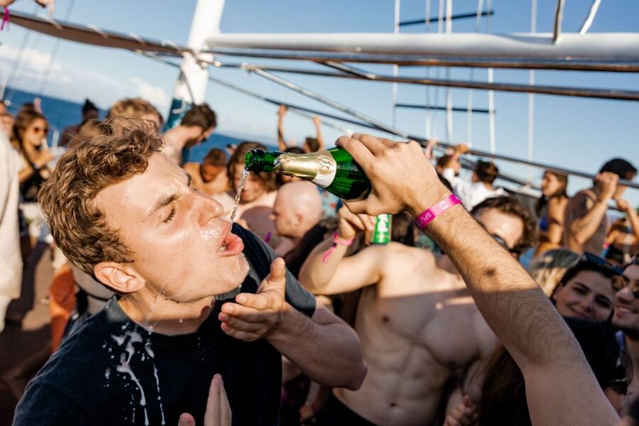 Split: Blue Lagoon Boat Party with DJs, Shots & After Party - Two decks, DJs, and a real dance floor