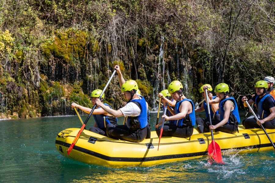 Split: Cetina River Whitewater Raft Trip with Pickup Option - Paddling through grade two and three rapids