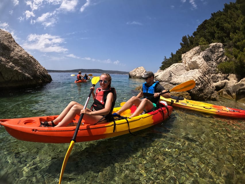 Split: Guided Sea Kayaking Tour with Snorkeling - A sea-level view of Marjan Hill