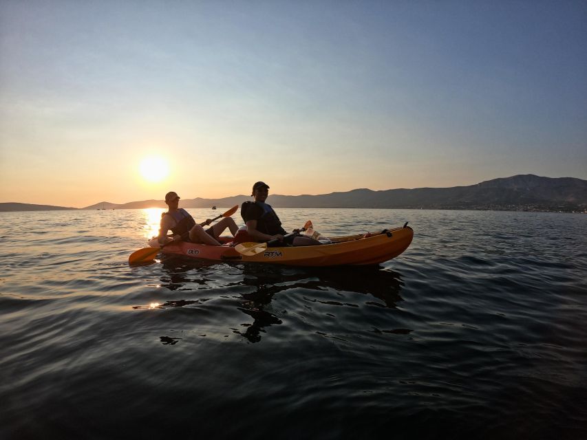 Split: Guided Sunset Sea Kayaking & Snorkeling Tour - Sunset on the return paddle