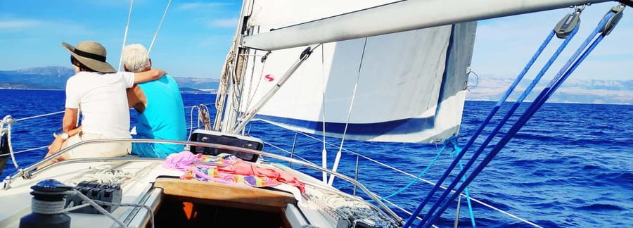 Split: Half Day Sailing Tour with Swim Stop, Snacks and Wine - Leaving Split behind on a private sailboat