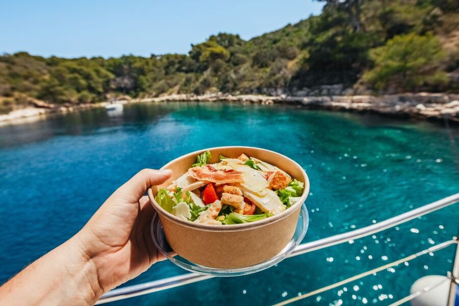 Split: Hvar, Pakleni, Brač & Šolta All-inclusive Tour - What the catamaran is like onboard