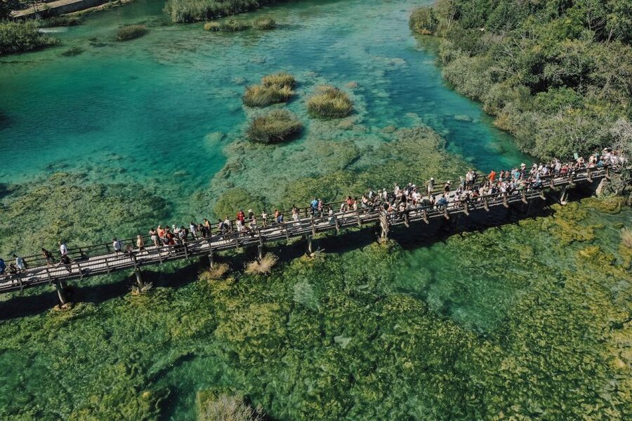 Split: Krka Waterfalls Tour, Boat Cruise, and Swimming - Swimming where the river meets the sea
