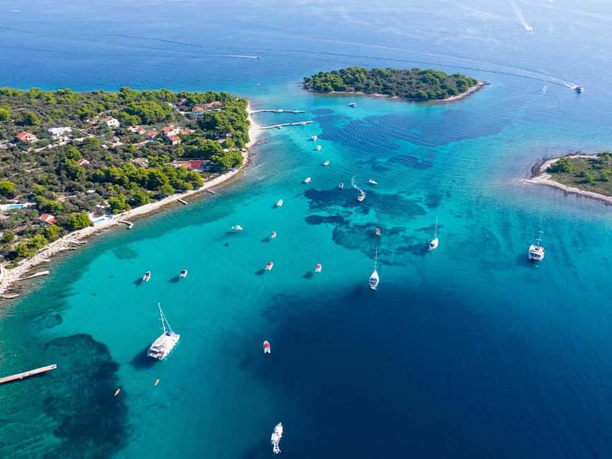Trogir: Blue Lagoon, Maslinica, and Solinska Bay Boat Tour - Krknjaši Blue Lagoon: the main swimming stop